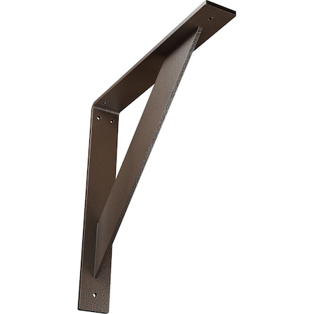 Ekena Millwork Traditional Steel Bracket, Hammered Brown 2"W x 14"D x 14"H BKTM02X14X14TRHBR